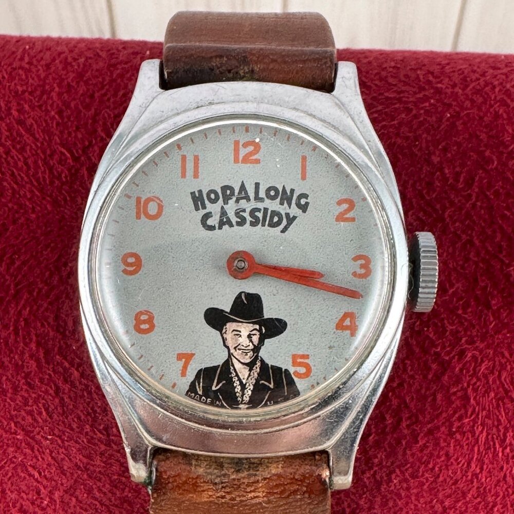 SOLD Vintage 1950s HOPALONG CASSIDY Silver Tone Watch - Picture 2 of 8